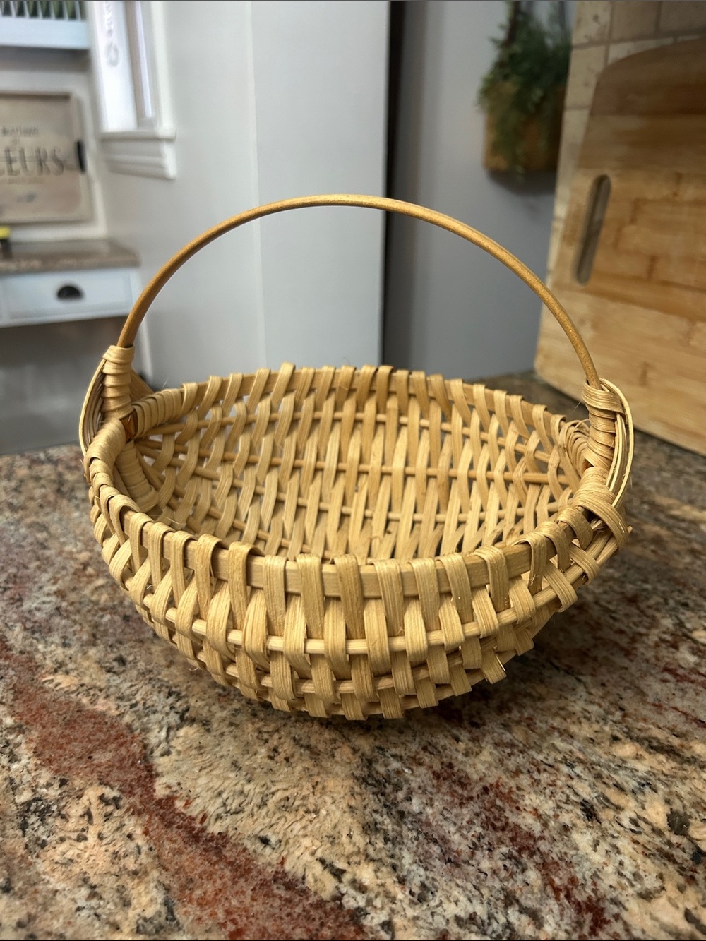 Natural Woven Handled Basket - Home Accents